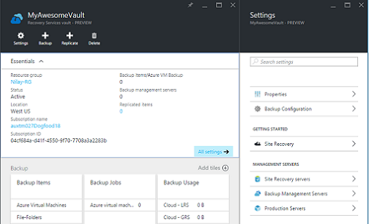 Backup and Site Recovery